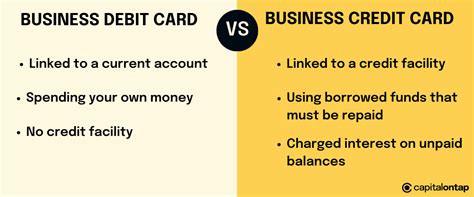 business debit card vs business credit card